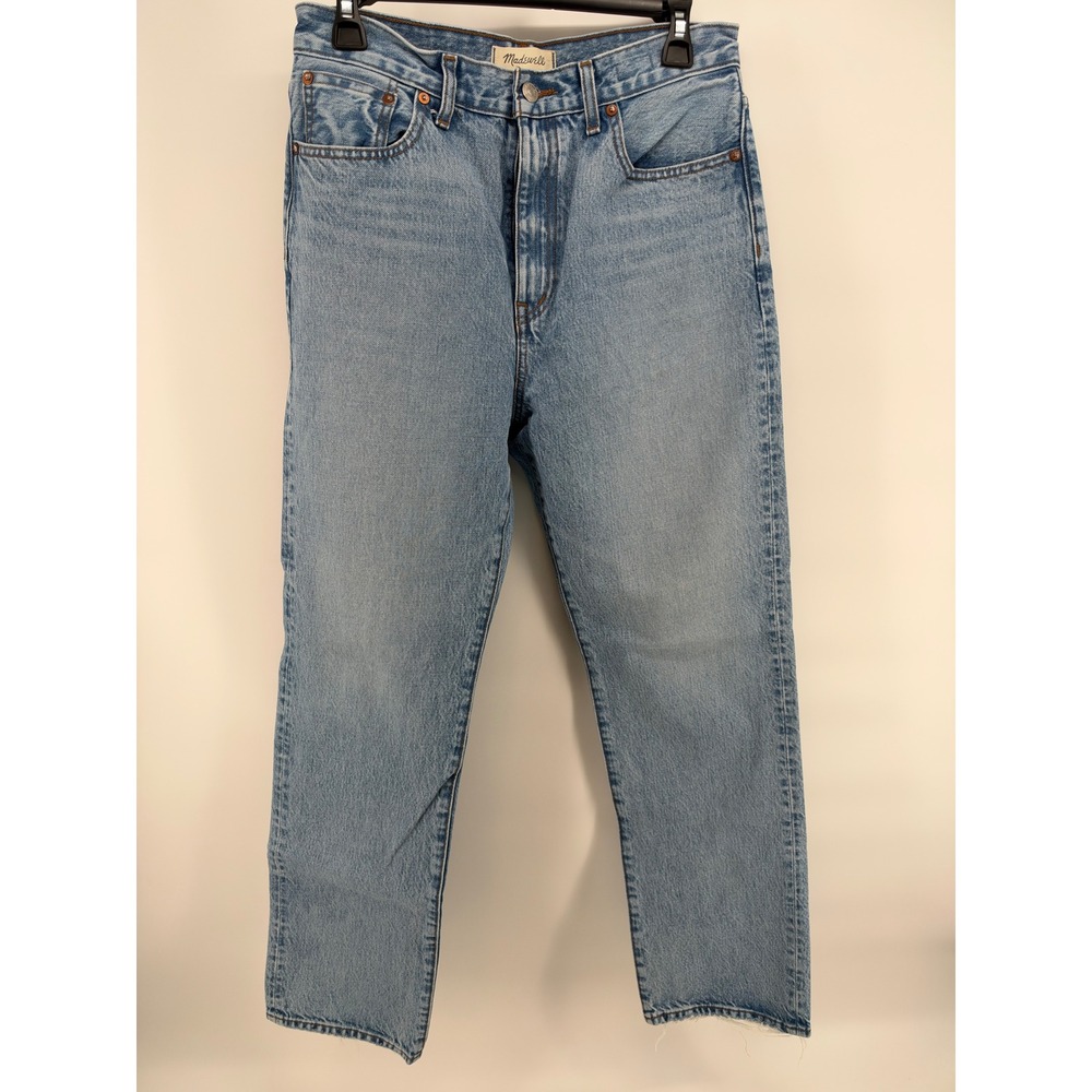 Madewell 90s Straight Leg Jeans Light Wash High Rise 100% Cotton NM190 Size 28